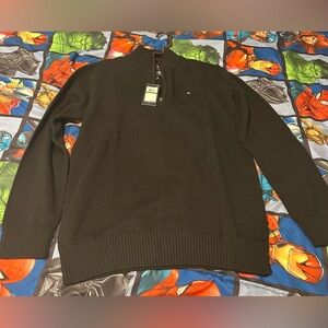 NWT Boy’s Tommy Hilfiger Black 8-20 Quarter-Zip Sweater Size Large 14/16 Winter